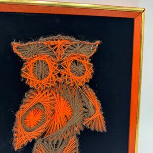Vintage owl string Art picture nail  wall decor decoration on wood black velvet